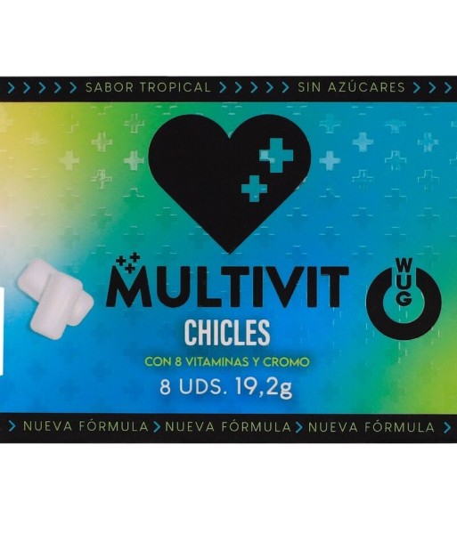 WUG multivit- El chicle funcional multivitamínico sabor tropical BLISTER 8 UDS