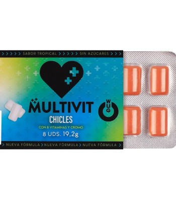 WUG multivit- El chicle funcional multivitamínico sabor tropical BLISTER 8 UDS