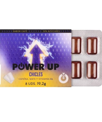 WUG power up - El chicle funcional con cafeína y mate sabor café BLISTER 8 UDS