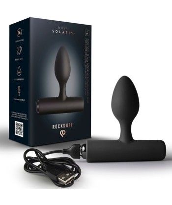 ROCKS-OFF - NOVA SOLARIS PLUG ANAL FINO RECARGABLE 16 FUNCIONES NEGRO