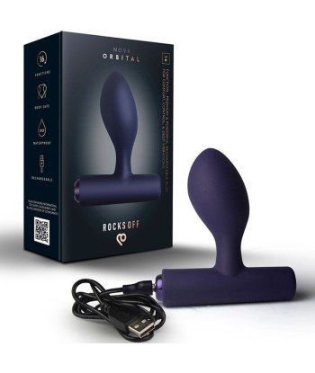ROCKS-OFF - NOVA ORBITAL PREMIUM PLUG ANAL RECARGABLE 16 FUNCIONES AZUL