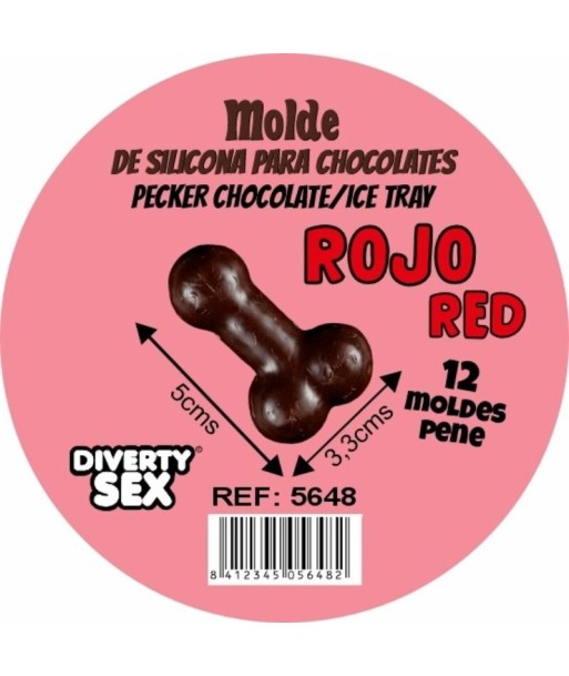 DIABLO PICANTE - MOLDE CHOCOLATE 12 PENES SILICONA PARA COLGAR ROJO