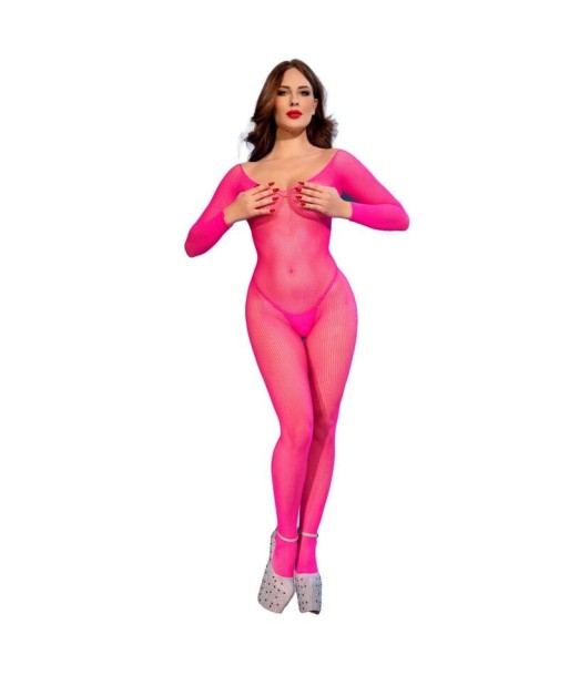 CHILIROSE - CR 4894 BODYSTOCKING MALLA ROSA NEON S-M