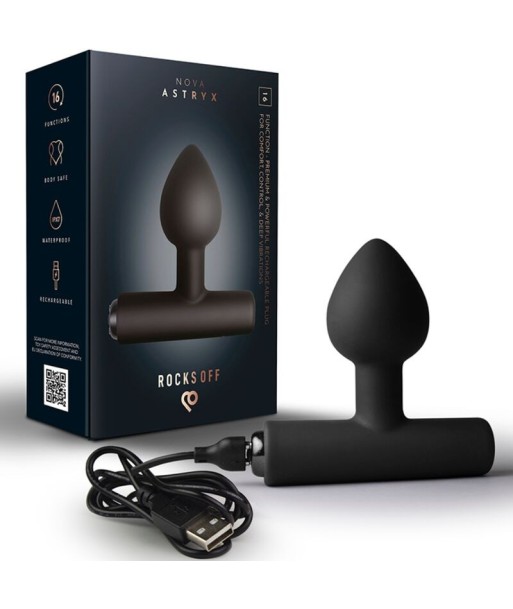ROCKS-OFF - NOVA ASTRYX PREMIUM PLUG ANAL RECARGABLE 16 FUNCIONES NEGRO