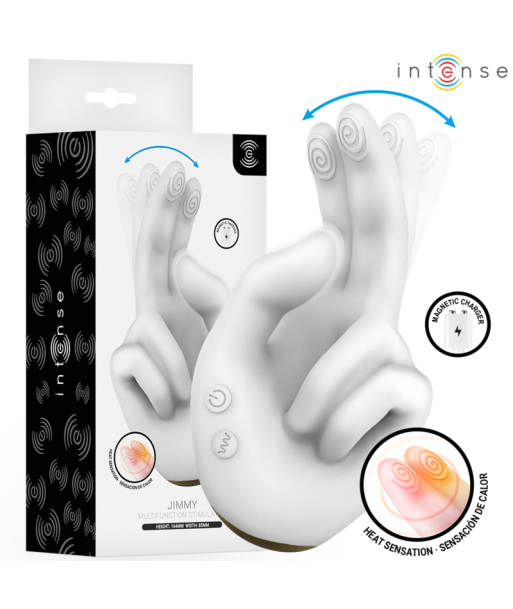 INTENSE - JIMMY ESTIMULADOR MULTIFUNCIÓN CON FORMA DE MANO, VIBRACIÓN Y CALOR