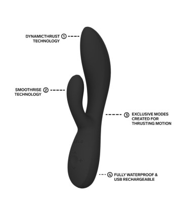 LELO - INA THRUST VIBRADOR RABBIT CON EMPUJE NEGRO