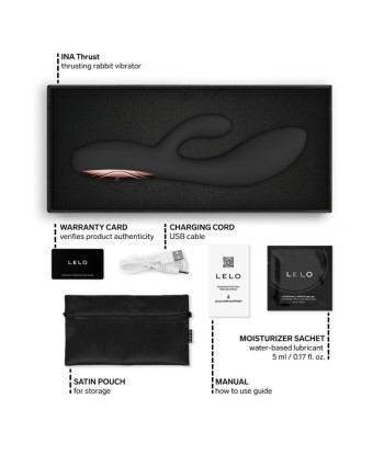 LELO - INA THRUST VIBRADOR RABBIT CON EMPUJE NEGRO