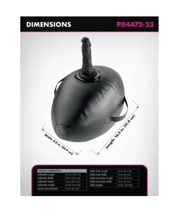 FETISH FANTASY SERIES - HINCHABLE BODY DOCK CON DILDO NEGRA 41.9 CM