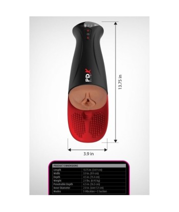 PDX ELITE - MASTURBADOR AUTOMÁTICO FAP-O-MATIC PRO XL VIBRADOR MARRÓN 34.9 CM