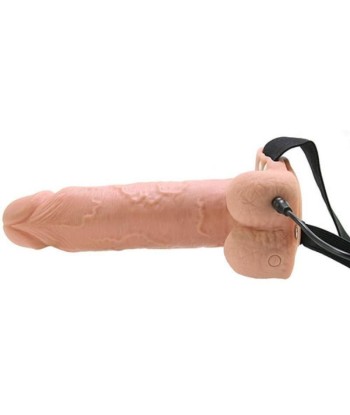 FETISH FANTASY SERIES - STRAP ON HUECO REALISTA VIBRADOR CON TESTÍCULOS 17,8 CM