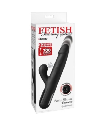 FETISH FANTASY SERIES - VIBRADOR RABBIT SONIX SILICONE THRUSTER NEGRO