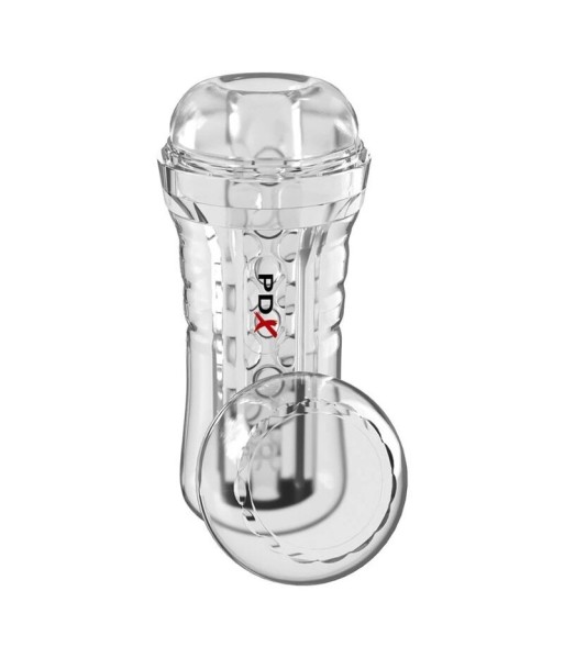 PDX ELITE - MASTURBADOR TRANSPARENTE VIEWTUBE PLUS SEE-THRU EZ-GRIP 21 CM