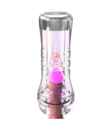 PDX ELITE - MASTURBADOR TRANSPARENTE VIEWTUBE XXL LED STROKER 27.3 CM