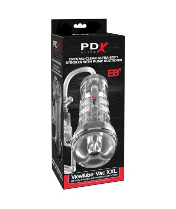PDX ELITE - MASTURBADOR TRANSPARENTE VIEWTUBE VAC XXL CON BOMBA DE SUCCIÓN 27.3 CM