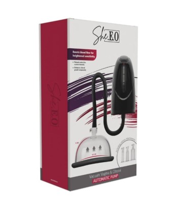 SHE.E.O - BOMBA AUTOMÁTICA DE VACÍO PARA VAGINA Y CLÍTORIS NEGRA