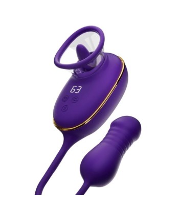 SHE.E.O - SUCCIONADOR DE CLÍTORIS CON EFECTO LICKING Y ESTIMULADOR ANAL MORADO