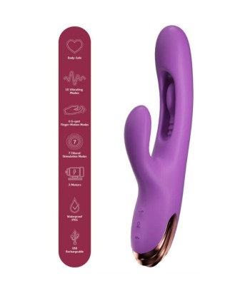 SHE.E.O - VIBRADOR RABBIT PUNTO G CON MOVIMIENTO DIGITAL MORADO