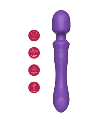 SHE.E.O - WAND MASAJEADORA VIBRADORA DE DOBLE EXTREMO MORADA