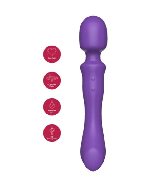 SHE.E.O - WAND MASAJEADORA VIBRADORA DE DOBLE EXTREMO MORADA