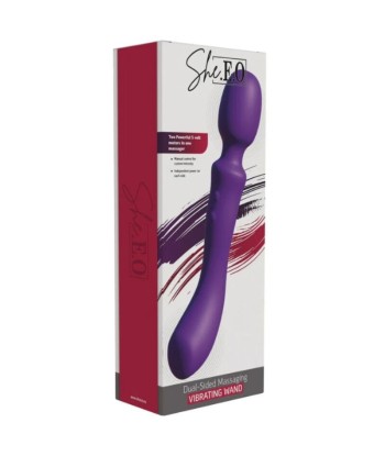 SHE.E.O - WAND MASAJEADORA VIBRADORA DE DOBLE EXTREMO MORADA
