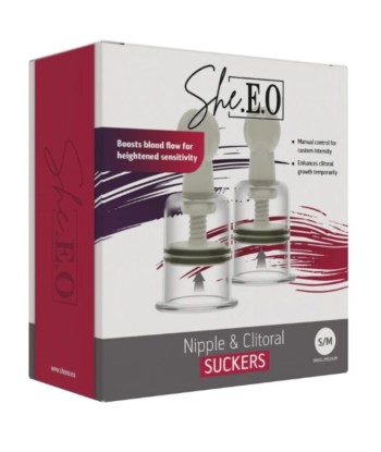 SHE.E.O - SUCCIONADORES PARA PEZONES Y CLÍTORIS S-M