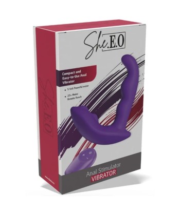 SHE.E.O - ESTIMULADOR ANAL VIBRADOR ROTATIVO CON CONTROL REMOTO MORADO