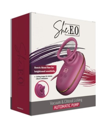 SHE.E.O - BOMBA AUTOMÁTICA ESTIMULADORA DE CLÍTORIS CON EFECTO LICKING MORADA