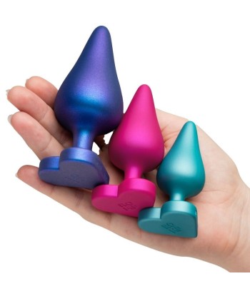 ROMP - LUSTER KIT DE ENTRENAMIENTO ANAL S-M-L CON BASE EN FORMA DE CORAZÓN