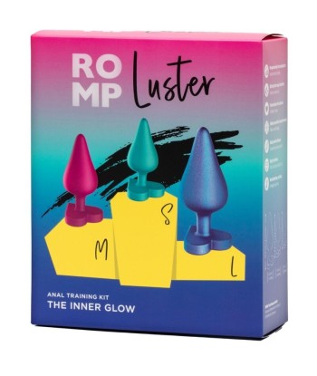 ROMP - LUSTER KIT DE ENTRENAMIENTO ANAL S-M-L CON BASE EN FORMA DE CORAZÓN