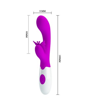 PRETTY LOVE - BUTTERFLY KISS VIBRADOR RABBIT 30 FUNCIONES MORADO
