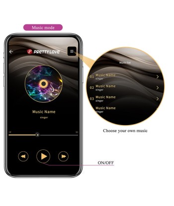 PRETTY LOVE - KLAY VIBRADOR HUEVO CON EMPUJE APP CONTROL MORADO