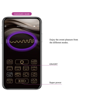 PRETTY LOVE - KLAY VIBRADOR HUEVO CON EMPUJE APP CONTROL MORADO