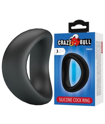 CRAZY BULL - VALEN ANILLO PARA PENE ERGONÓMICO SILICONA NEGRO