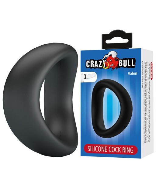 CRAZY BULL - VALEN ANILLO PARA PENE ERGONÓMICO SILICONA NEGRO