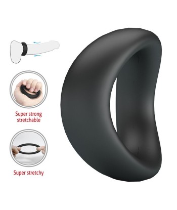 CRAZY BULL - VALEN ANILLO PARA PENE ERGONÓMICO SILICONA NEGRO