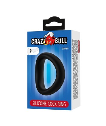 CRAZY BULL - VALEN ANILLO PARA PENE ERGONÓMICO SILICONA NEGRO