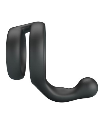 CRAZY BULL - YANCY ANILLO DOBLE PARA PENE Y TESTÍCULOS SILICONA NEGRO