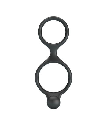 CRAZY BULL - FLORIAN ANILLO DOBLE PARA PENE Y TESTÍCULOS SILICONA NEGRO