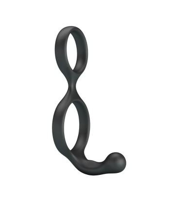 CRAZY BULL - FLORIAN ANILLO DOBLE PARA PENE Y TESTÍCULOS SILICONA NEGRO