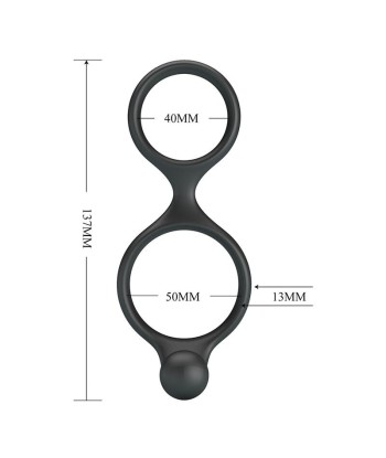 CRAZY BULL - FLORIAN ANILLO DOBLE PARA PENE Y TESTÍCULOS SILICONA NEGRO