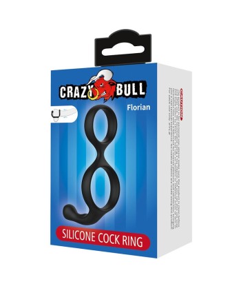 CRAZY BULL - FLORIAN ANILLO DOBLE PARA PENE Y TESTÍCULOS SILICONA NEGRO
