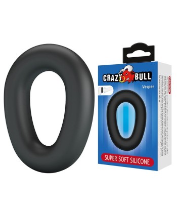 CRAZY BULL - VESPER ANILLO PARA PENE SUPER SOFT SILICONA NEGRO