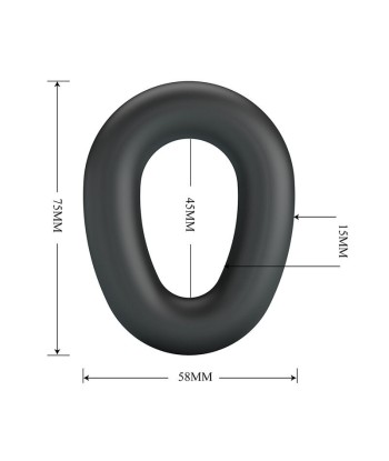 CRAZY BULL - VESPER ANILLO PARA PENE SUPER SOFT SILICONA NEGRO