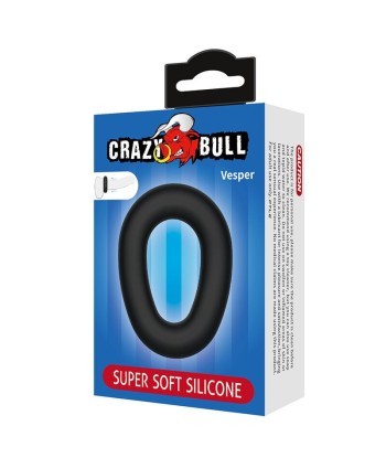 CRAZY BULL - VESPER ANILLO PARA PENE SUPER SOFT SILICONA NEGRO