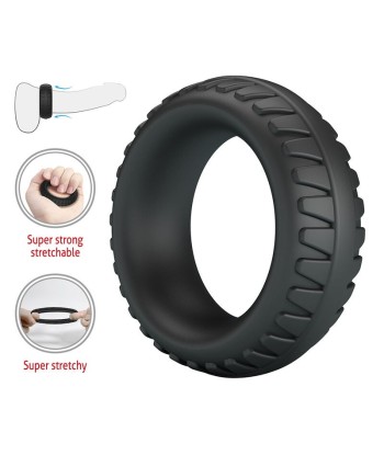 CRAZY BULL - MERRITT ANILLO PARA PENE TEXTURIZADO SILICONA NEGRO