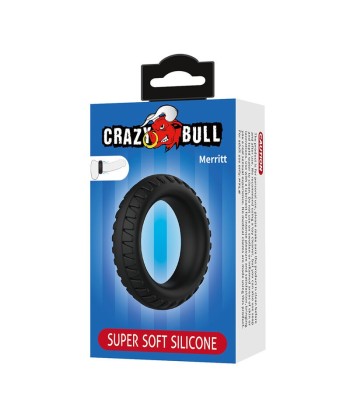 CRAZY BULL - MERRITT ANILLO PARA PENE TEXTURIZADO SILICONA NEGRO