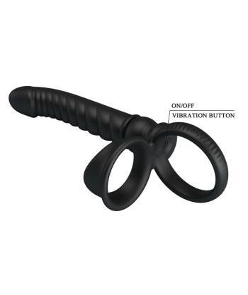PRETTY LOVE - MERRITT VIBRADOR ANAL CON ANILLO Y VIBRACIÓN NEGRO
