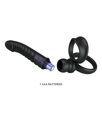 PRETTY LOVE - MERRITT VIBRADOR ANAL CON ANILLO Y VIBRACIÓN NEGRO