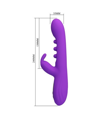 PRETTY LOVE - SABIEN VIBRADOR RABBIT CON ESTIMULACIÓN POR GOLPETEOS Y LED MORADO