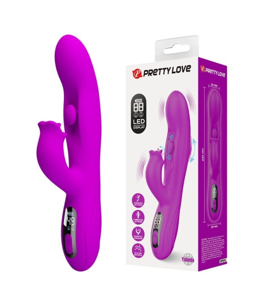 PRETTY LOVE - YALANDA VIBRADOR RABBIT OSCILANTE CON PANTALLA LED MORADO